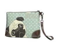 EgoMed Adoro i carlini,Borsa da polso in pelle PU, pochette da donna con cerniera, portafoglio e cinturino da polso