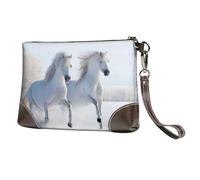 EgoMed Cavalli maculati rari al galoppo,Borsa da polso in pelle PU, pochette da donna con cerniera, portafoglio e cinturino da polso
