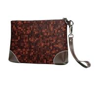 EgoMed Codice programmatore rosso,Borsa da polso in pelle PU, pochette da donna con cerniera, portafoglio e cinturino da polso