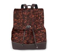 EgoMed Codice programmatore rosso,Zaino da donna, impermeabile, leggero, in pelle PU, alla moda, da viaggio