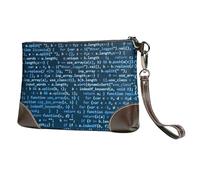 EgoMed Coding fantastico,Borsa da polso in pelle PU, pochette da donna con cerniera, portafoglio e cinturino da polso