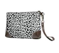 EgoMed Design con motivo leopardato senza cuciture,Borsa da polso in pelle PU, pochette da donna con cerniera, portafoglio e cinturino da polso