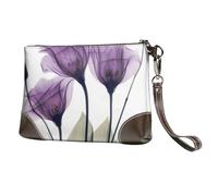 EgoMed Fiori di lavanda viola della speranza,Borsa da polso in pelle PU, pochette da donna con cerniera, portafoglio e cinturino da polso