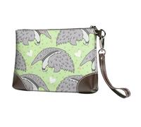 EgoMed Formichiere carino,Borsa da polso in pelle PU, pochette da donna con cerniera, portafoglio e cinturino da polso