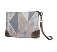 EgoMed Geo Oro Rosa,Borsa da polso in pelle PU, pochette da donna con cerniera, portafoglio e cinturino da polso