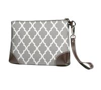 EgoMed Grigio marocchino,Borsa da polso in pelle PU, pochette da donna con cerniera, portafoglio e cinturino da polso