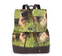 EgoMed Modello del cane da pastore tedesco,Zaino da donna, impermeabile, leggero, in pelle PU, alla moda, da viaggio