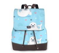 EgoMed Modello foca e tricheco,Zaino da donna, impermeabile, leggero, in pelle PU, alla moda, da viaggio