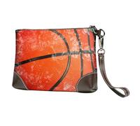 EgoMed Pallone da basket che rompe la finestra,Borsa da polso in pelle PU, pochette da donna con cerniera, portafoglio e cinturino da polso