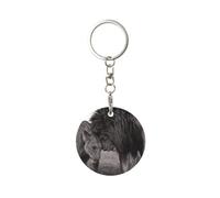EgoMed Portachiavi rotondo in metallo, portachiavi in metallo, portachiavi per auto, anello porta chiavi, 1 pz, Leone e leonessa stampati