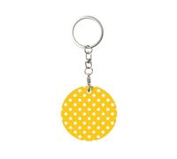 EgoMed Portachiavi rotondo in metallo, portachiavi in metallo, portachiavi per auto, anello porta chiavi, 1 pz, Punto giallo