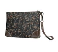 EgoMed Programmatore di codice informatico,Borsa da polso in pelle PU, pochette da donna con cerniera, portafoglio e cinturino da polso