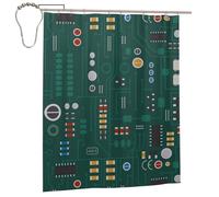 EgoMed Tenda da doccia 60x72 pollici, tende da doccia in tessuto impermeabile per decorazioni per il bagno con ganci, circuito elettronico con diodi