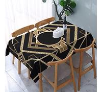 EgoMed Tovaglie, Tovaglia Lavabile per Cucina, Sala da Pranzo, Feste all'aperto, 137X183 CM, Art Déco, Epoca Vintage, Il Grande Gatsby, Oro Nero