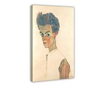 Egon Schiele - Autoritratto artistico da parete, decorazione artistica da parete, per bar, ristorante, garage, caffetteria, cornice regalo, 40 x 60 cm
