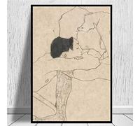 Egon Schiele "Lovers" stampe su tela Home Decor Wall Pictures For Living Room Poster Dipinti su tela HD15.7"x 23.6"(40x60cm) Senza cornice