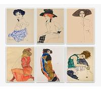Egon Schiele Wall Art Decor - Arte giclée di donna Poster Home Decor Dipinti Ritratti Decorazione Senza cornice Famoso e unico Decorazione murale astratta (Senza cornice) (20cm x 25cm)
