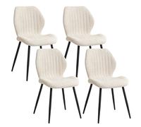 EGOONM un Set di 4 sedie da pranzo imbottite imbottite sedie da cucina in tessuto di lino gambe in metallo per balcone ristorante Cafe Home Room