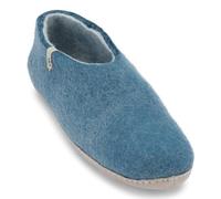 egos Pantofole da donna e da uomo, chiuse, calde e comode, in feltro per l'inverno e l'estate, fatte a mano, in lana naturale al 100%, Blu oltremare, 43 EU