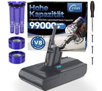 EGR Upgraded V8 - Batteria sostitutiva per aspirapolvere Dyson V8 Absolute/Animal/Motorhead/Fluffy SV10, con 5 filtri e 2 viti