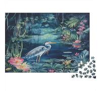 Egret Jigsaw Puzzle Impossible 1000 Pezzi giungla notturna Decorazione Per La Casa. Rilassamento E Intelligence Per Adulti E Bambini Da 12 Anni 1000pcs (75x50cm)