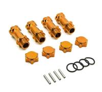 EGRMZ 4pcs M17 17mm M37 37 mm Ruota estensione HOUL Adattatore da 12 mm Combinatore con cappuccio antipolvere per 1 parti di auto RC a 8 scala compatibili con vari modelli RC(Gold)