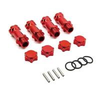 EGRMZ 4pcs M17 17mm M37 37 mm Ruota estensione HOUL Adattatore da 12 mm Combinatore con cappuccio antipolvere per 1 parti di auto RC a 8 scala compatibili con vari modelli RC(Red)