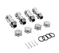 EGRMZ 4pcs M17 17mm M37 37 mm Ruota estensione HOUL Adattatore da 12 mm Combinatore con cappuccio antipolvere per 1 parti di auto RC a 8 scala compatibili con vari modelli RC(Silver)