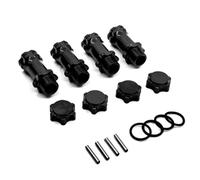 EGRMZ 4pcs M17 17mm M37 37 mm Ruota estensione HOUL Adattatore da 12 mm Combinatore con cappuccio antipolvere per 1 parti di auto RC a 8 scala compatibili con vari modelli RC(Black)