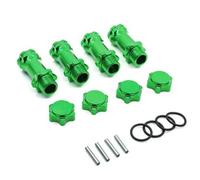 EGRMZ 4pcs M17 17mm M37 37 mm Ruota estensione HOUL Adattatore da 12 mm Combinatore con cappuccio antipolvere per 1 parti di auto RC a 8 scala compatibili con vari modelli RC(Green)