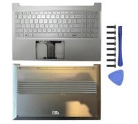 EGRMZ Palmrest Anteriore del Coperchio Posteriore del Laptop per Laptop sostitutivo e Custodia in Basso compatibili con 15 15-EG 15-EG0010TX TPN-Q245 Serie M08899-001 M08901-001(SILVERNOKEYBOARDNOCD)
