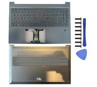 EGRMZ Palmrest Anteriore del Coperchio Posteriore del Laptop per Laptop sostitutivo e Custodia in Basso compatibili con 15 15-EG 15-EG0010TX TPN-Q245 Serie M08899-001 M08901-001(BLUEWITHKEYBOARDFICD)