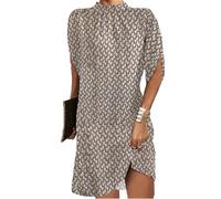 EGSDMNVSQ Abiti da Cocktail da Donna Eleganti a Maniche Corte Abiti Chic Abiti Corti Estivi Abiti da Sera Abiti da Spiaggia con Stampa Floreale