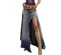 EGSDMNVSQ Gonne Gonne Lunghe in Denim da Donna con Frange Gonna Jeans con Orlo Strappato Gonna Estiva Strappata Gonna Lunga Aderente Gonne Eleganti in Denim Gonna A Trapezio