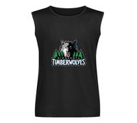 eGTED Minnesota Logo Timberwolves Vest Tank T-Shirt Cotton Men Black Sleeveless Tee L