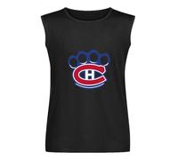 eGTED Montreal Gambling Canadiens Vest Tank T-Shirt Cotton Men Black Sleeveless Tee XL