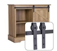 EGTink 120CM/5FT Kit di guide per mini ferramenta, guida per porte scorrevoli di armadi, sistema di porte scorrevoli a rullo per armadietti, unità TV e ripostigli(Porta singola)