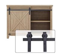 EGTink 150CM/5FT Kit di guide per mini ferramenta, guida per porte scorrevoli di armadi, sistema di porte scorrevoli a rullo per armadietti, unità TV e ripostigli(Porta singola)