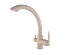 EGTink Rubinetto a 3 vie, rubinetti da cucina ad alta pressione, miscelatore da cucina girevole a 360°, 3 in 1, rubinetti da cucina in acciaio inossidabile, rubinetto per lavello da cucina con 2