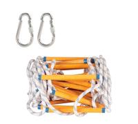 EGTink Scala di corde 10 m, scala di soccorso fuoco con 2 gancio, ignifugo e resistente, carico 200 kg per adulti bambini