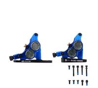 EGUIAS Pinze a Disco Idraulico a Montaggio Piatto a 4 pistoncini Morsetti Olio Minerale Freni Termici CNC in Alluminio per Bicicletta da Strada(No Rotor Blue)