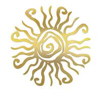 Egujiwa Decorazione da parete in metallo con sole per interni ed esterni, scultura artistica con sole stravagante, per casa, camera da letto, soggiorno