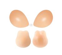 Egussi Reggiseni adesivi per donne push up, reggiseno senza spalline appiccicoso, reggiseno in silicone con reggiseno di copertura ultra sottile per il vestito, color carne, D