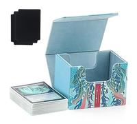 Egyndior Scatola per carte MTG per Commander Display, capace di contenere fino a 150 carte, compatibile con TCG/OCG/YGO/PTCG, scatola per carte in PU in pelle (blu)