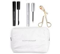 EGYPT-WONDER Beauty Set - Mascara resistente all'acqua 8,5 ml, siero Lash 5 ml, piegaciglia dorato con 3 tamponi di ricambio e beauty case - Set per ciglia e cura