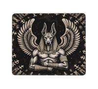 Egyptian Anubis Themed Ancient Egypt Mythology Design Mousepad Durevoli Tappetino per Mouse Piccolo Mouse Pad per Accessori Scrivania Lavoro Gaming 25X30Cm