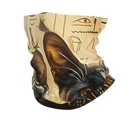 Egyptian Cats Hieroglyphics And Mystical Symbols Golden Unisex Passamontagna Tubolare Termico Copricollo Antivento Scaldacollo per Running Bici Sci Sport