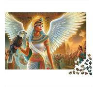 Egyptian Goddess Winged 1000 Pezzi Puzzle Regalo Compleanno per Adulti Dea Egizia Ali Aquila Premium Spesso Robusto Vivace Sfidante Sollievo Stress 70x50cm/1000pz
