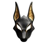 Egyptian Jackal Masque, Halloween Cosplay Props, Mano dipinta Gold