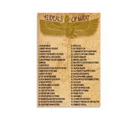 Egyptian Mythology Art Print 42 Declarations of Innocence Maat Negative Confessions Papyrus Style Educational Poster for Classroom Study Room Home Office Decor Ancient Text(Framed,12x18inch(30x45cm))